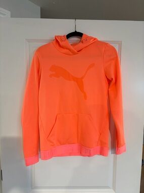 Puma Bright Neon Orange/Pink Pullover Hoodie